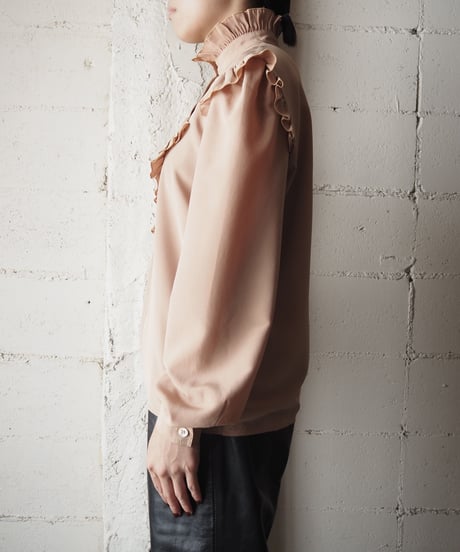 Stand Collar Frill Design Blouse BE