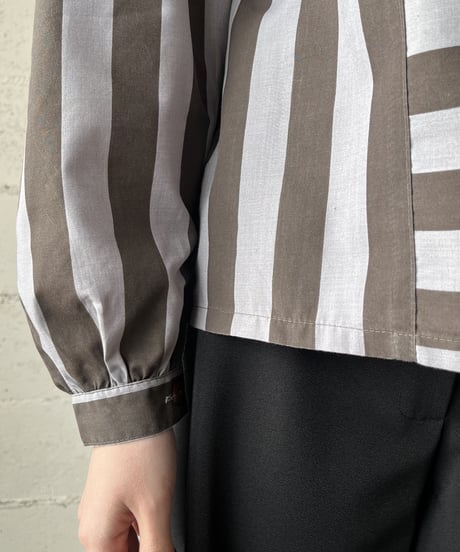 Volume Sleeve Stripe Blouse BRGR