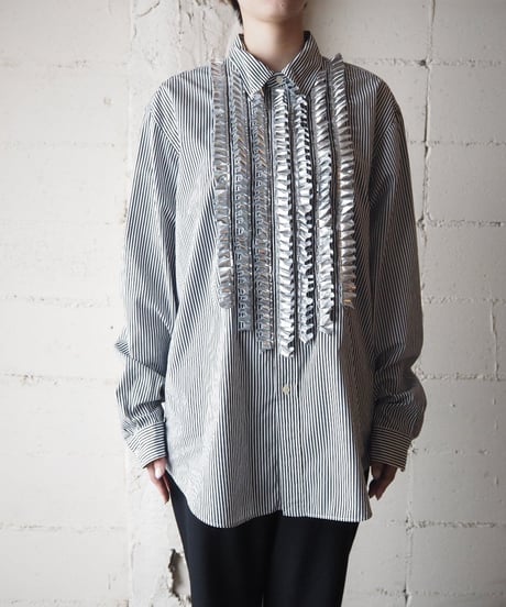 ORFEO MIX Frilled Shirt BKWH