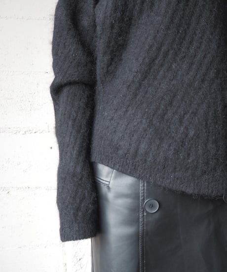 Acne Studios Asymmetric Design Rib Sweater BK