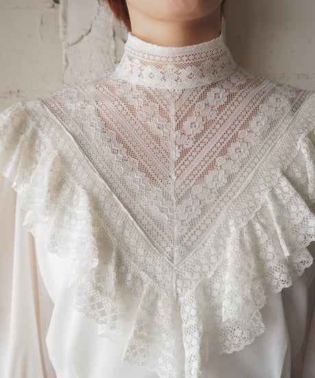 1970~80’s Leg Of Mutton Sleeve Lace Blouse IV