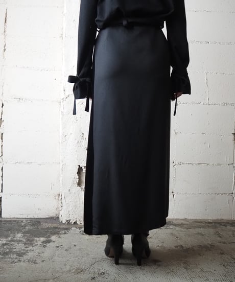 YOHJIYAMAMOTO+NOIR Veltet Doking Skirt BK