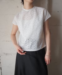 1960-70's Eyelet Embroidered Blouse WH