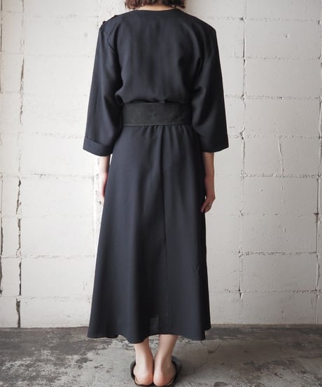 Tuck Shoulder Dress BK