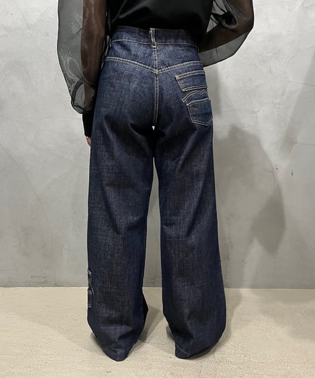 Stitch Design Wide Denim Pants NV