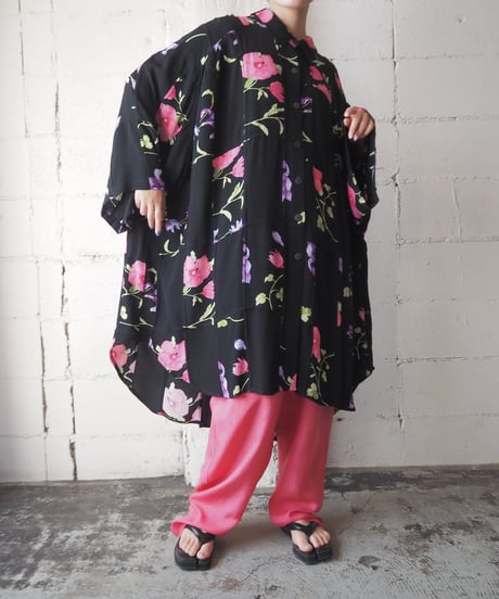5XL Patch Work Flower Pattern Shirt BKPI