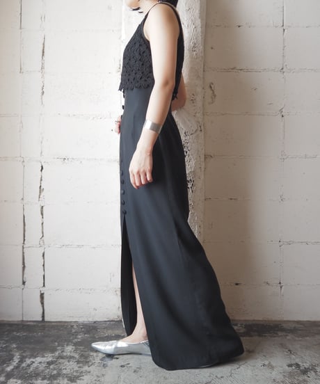 Lace Layered Camisole Dress BK