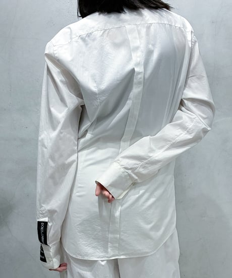 DOLCE &  GABBANA Logo Patch Cotton Shirt WH