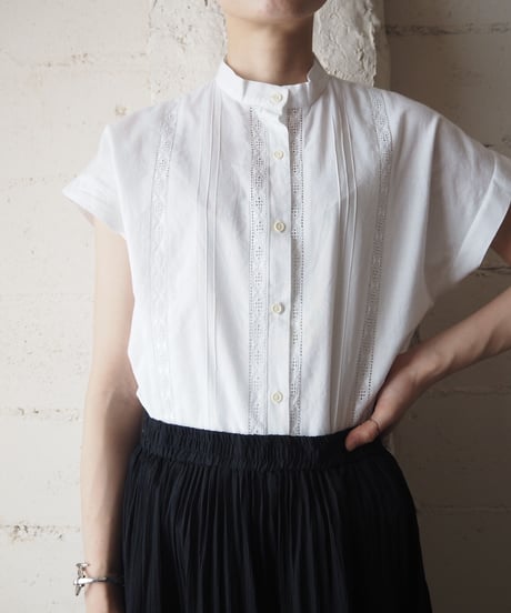 Stand Neck Cutwork Lace Blouse WH