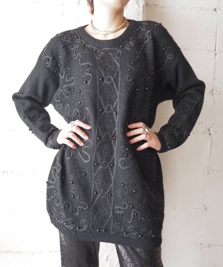 Beads×Embroidery Design Knit BK