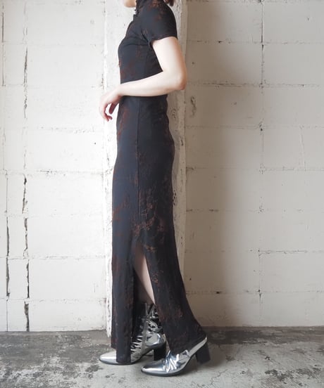 Flower Opal Side Slit China Dress BKBR