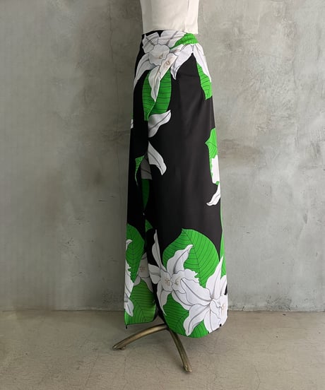 Flower Pattern Multi Way Wrap Skirt BKGN