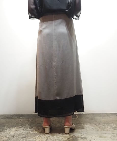 Seethrough Easy Tight Skirt SVBK