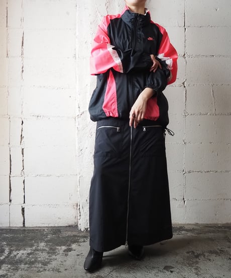 1990's NIKE Tricolor Stand Collar Nylon Jacket  BKPIWH