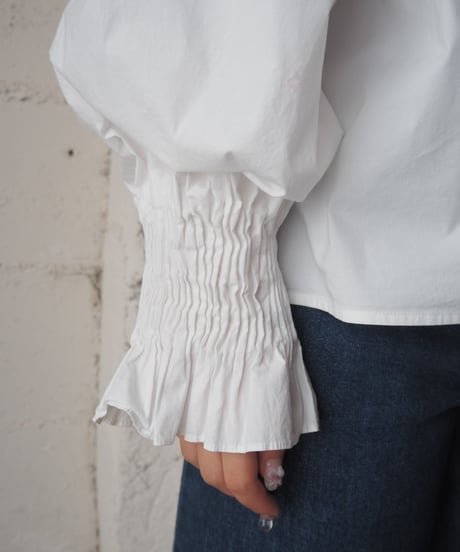 sea NEW YORK Gather Frilled Cotton Blouse WH