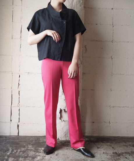Design Collar Linen Blouse BK