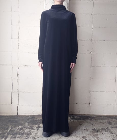 Bottleneck Velour Dress BK