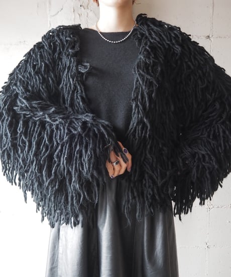Fringe Knit Jacket BK