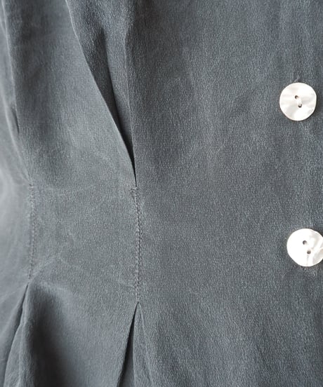 Sleeveless Shell Button Blouse BK