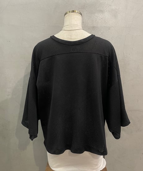 Remake Frilled Short Mesh Tee BK