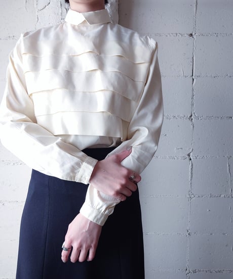 Pleated Back Button Blouse IV