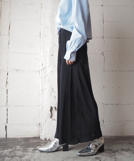 Wide Pleated Easy Pants BK