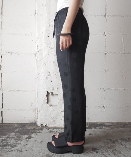 Chinese Emblem Silk Jacquard Easy Pants BK