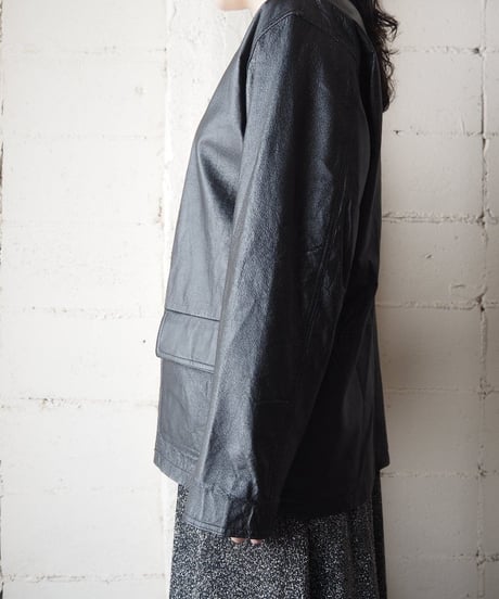 Leather Coverall Jacket  BK