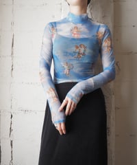 Mock Neck Sheer Cutsewn Angel LBL