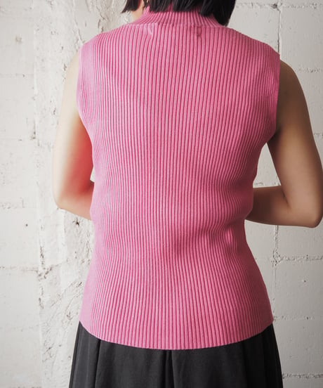 Sleeveless Mock Neck Rib Knit PI