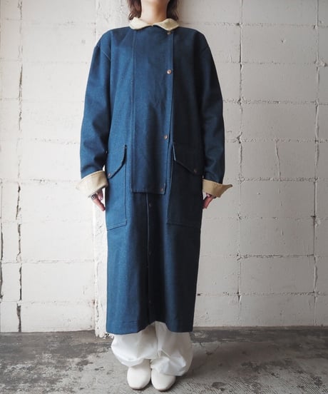 Corduroy Collar Denim Coat BL