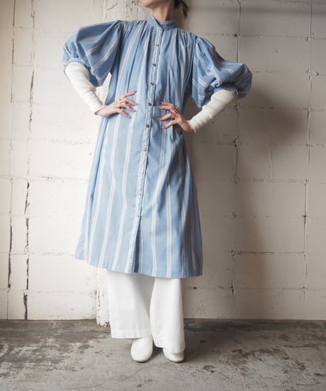 Volume Sleeve Stripe Shirt Dress LBL