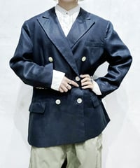 LAUREN Double Breasted Linen Jacket BK