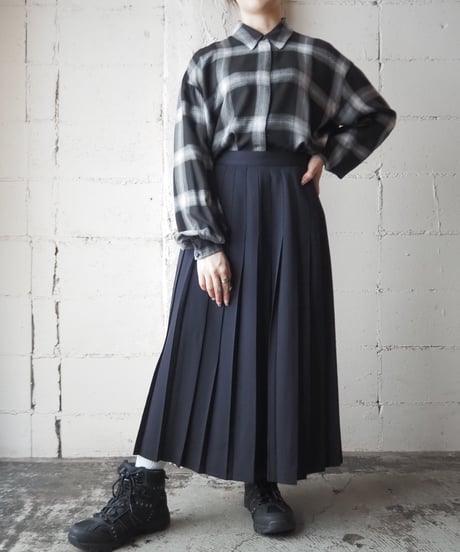 Fly Front Rayon Check Shirt BKGR