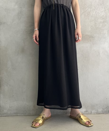 See Through Back Slit Skirt BK