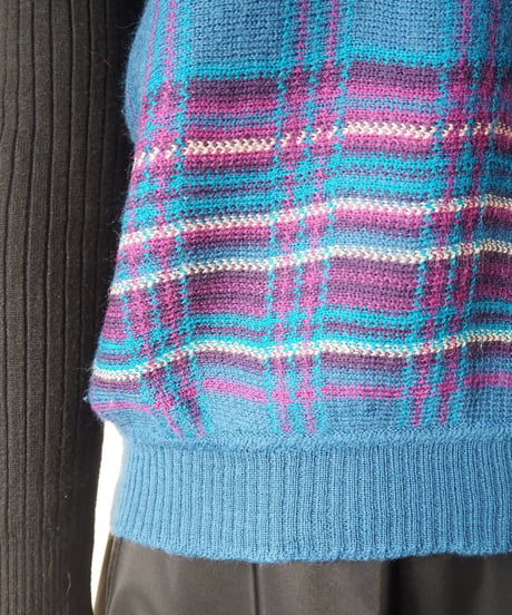 PENDLETON Check×Stripe Knit Vest BL