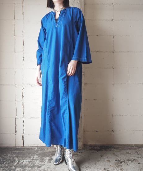 1970〜80's Cotton Kaftan Dress BL