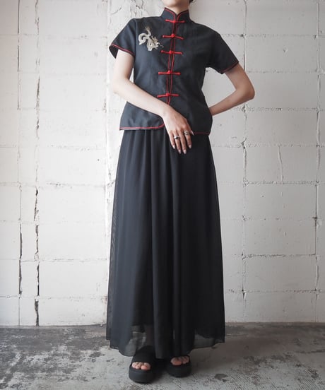 Embroidery Piping China Shirt BKRE