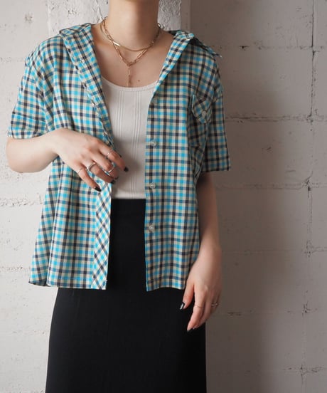 Short Sleeve Check Shirt BLYE