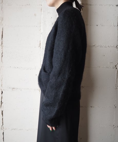 Mohair Knit Short Cardigan BK