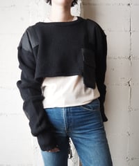 REMAKE Command Pocket Short Sweater BK