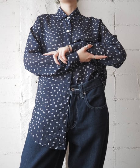 KRIZIA Small Flower Pattern Sheer Blouse NV