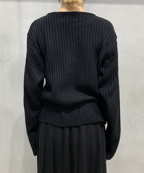 Crew Neck Rib Knit BK