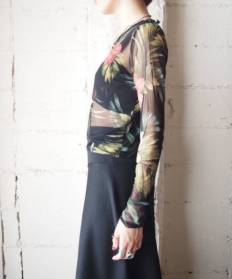 Hibiscus Pattern Sheer Cutsewn BKPI