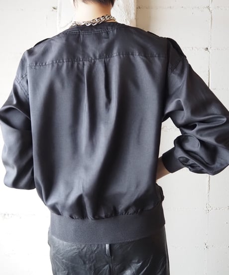 Collarless Epaulets Shirt BK