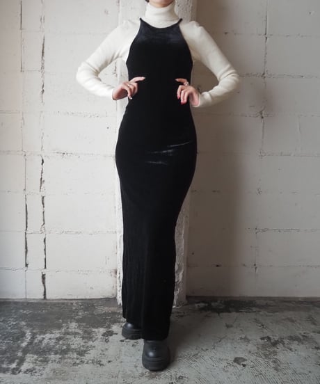 Velour Camisole Dress BK
