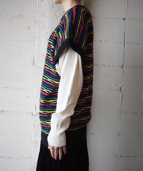 Stripe Knit vest BK