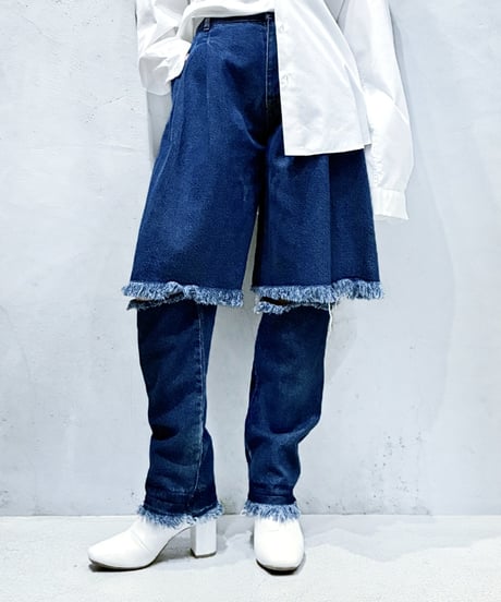 KSENIA SCHNAIDER Cutoff Tuck Denim BL