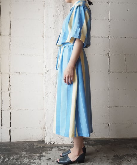 1970's Stripe Shirt Dress BL