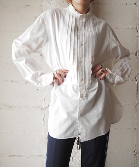 Ralph Lauren Pleated Bosom Band Collar Shirt WH